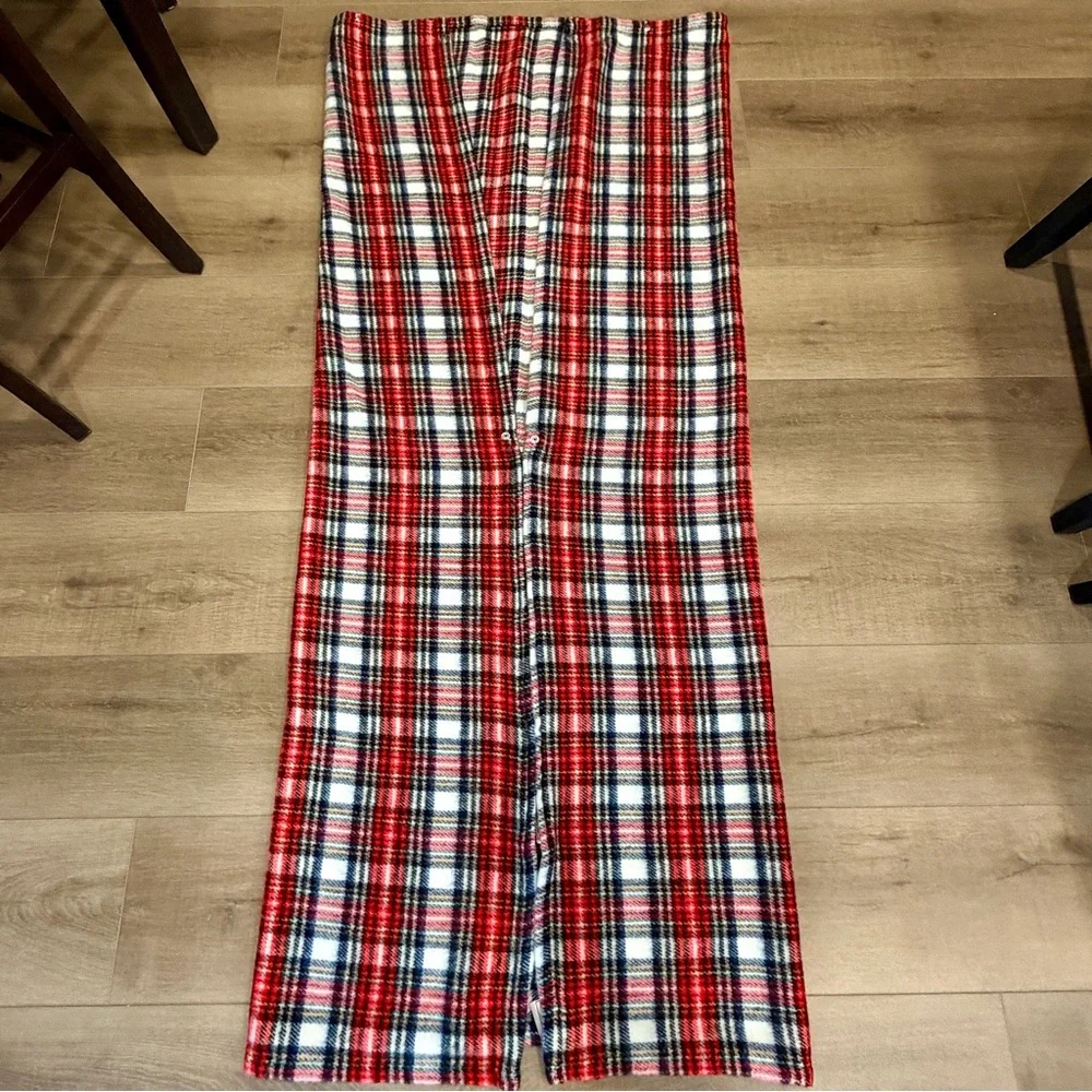 Vintage Tennessee Woolen Mills Red Plaid Stadium Blanket Acrylic USA Snuggle 74”